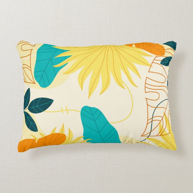 Tropical Leaves Decorative Cushion (Front)