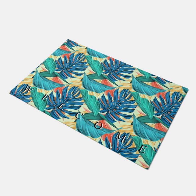 Tropical Leaves Doormat (Angled)