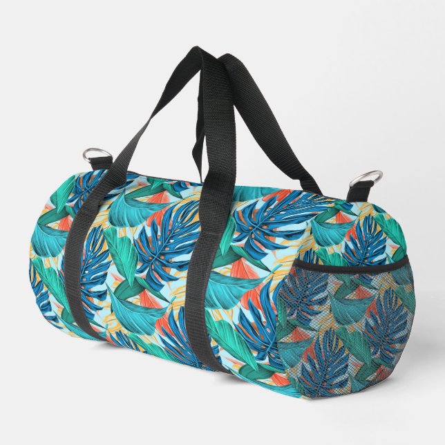 Tropical Leaves Duffle Bag (Right Corner)