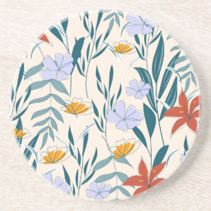 Tropical Leaves: Fashionable Abstract Background. Coaster