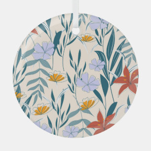 Tropical Leaves: Fashionable Abstract Background. Glass Tree Decoration