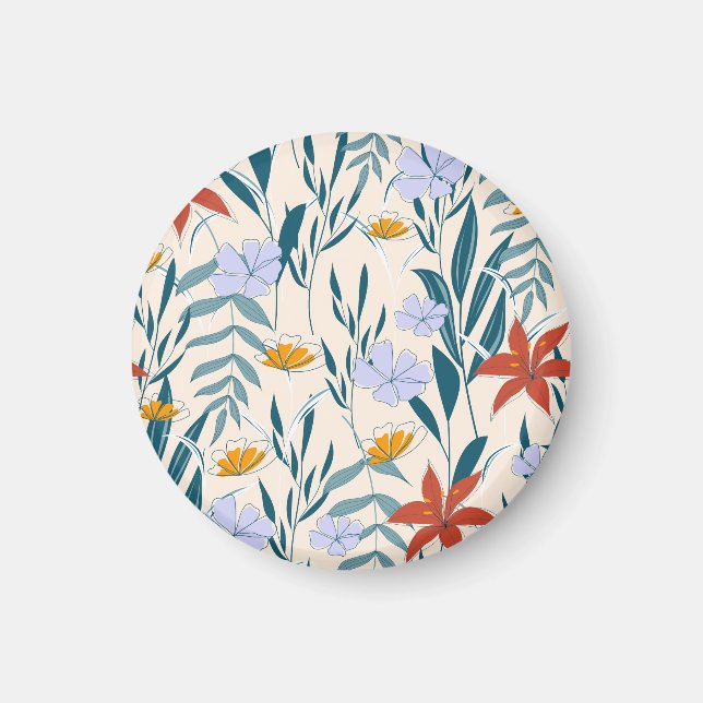 Tropical Leaves: Fashionable Abstract Background. Magnet (Front)