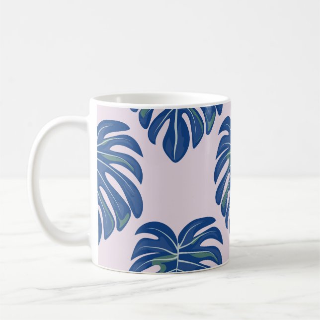 Tropical Leaves Fashionable Seamless Pattern Coffee Mug (Left)