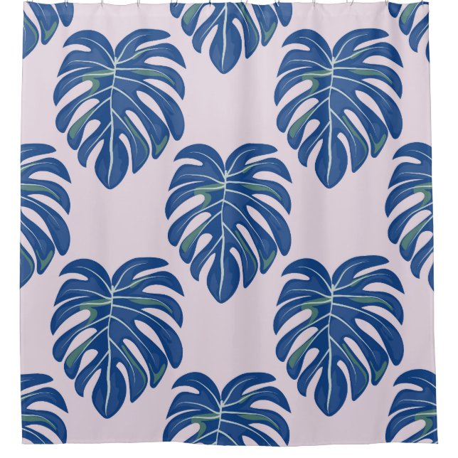Tropical Leaves Fashionable Seamless Pattern Shower Curtain (Front)
