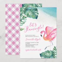 Tropical Leaves Flamingo Baby Shower