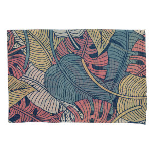 Tropical Leaves, Floral Seamless Background. Pillowcase