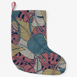 Tropical Leaves, Floral Seamless Background. Small Christmas Stocking
