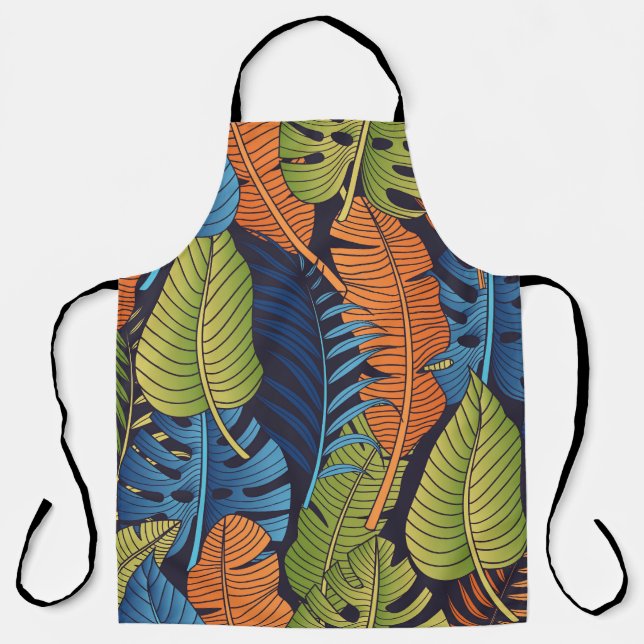 Tropical leaves, floral seamless pattern. apron (Front)