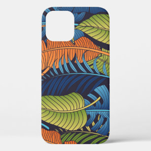 Tropical leaves, floral seamless pattern. iPhone 12 case