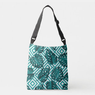 Tropical Leaves: Floral Seamless Pattern. Crossbody Bag