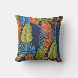 Tropical leaves, floral seamless pattern. cushion