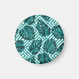 Tropical Leaves: Floral Seamless Pattern. Magnet
