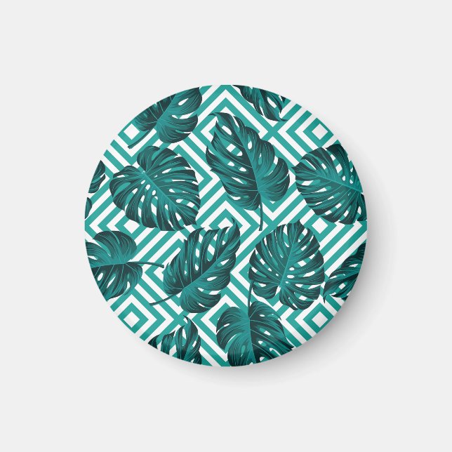 Tropical Leaves: Floral Seamless Pattern. Magnet (Front)