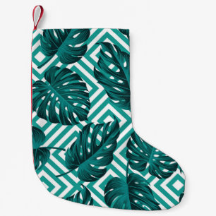 Tropical Leaves: Floral Seamless Pattern. Small Christmas Stocking