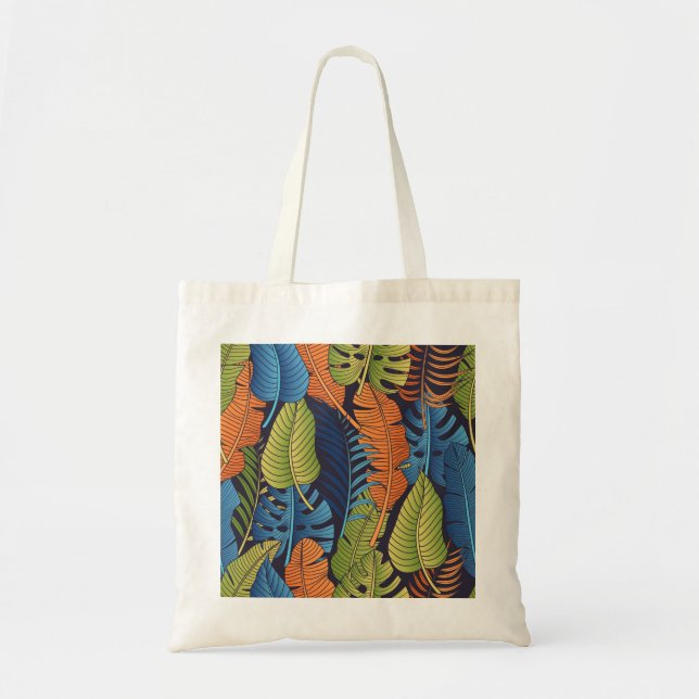 Tropical leaves, floral seamless pattern. tote bag (Front)