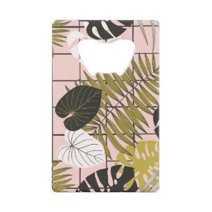 Tropical leaves, flowers, hand-painted pattern.