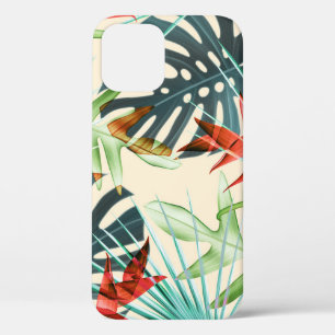 Tropical Leaves & Flowers: Vibrant Pattern iPhone 12 Case