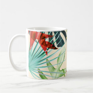Tropical Leaves & Flowers: Vibrant Pattern Coffee Mug