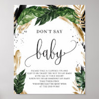 Tropical leaves foliage don't say baby sign game