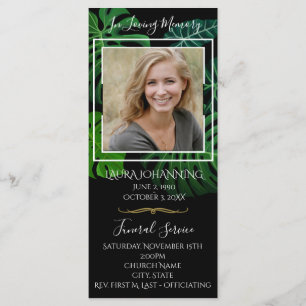 Tropical Leaves Funeral Program/Obituary Programme