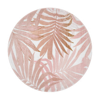 Tropical leaves: glossy gradient pattern. cutting board