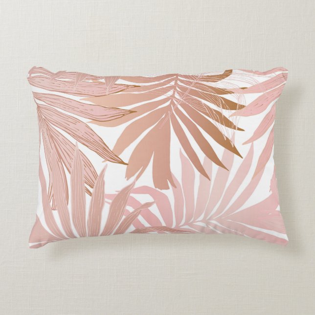 Tropical leaves: glossy gradient pattern. decorative cushion (Front)