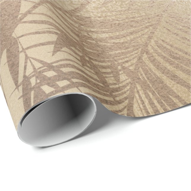 tropical leaves gold faux foil Wrapping Paper (Roll Corner)