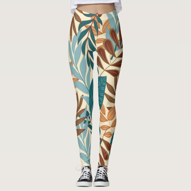 Tropical Leaves - Gorgeous Pattern Leggings (Front)