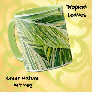 Tropical Leaves Green Nature Art Mug Cup