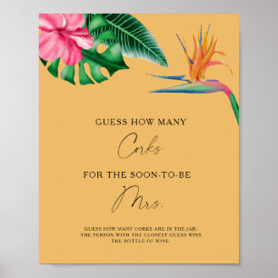 Tropical leaves - Guess How Many Corks  Poster