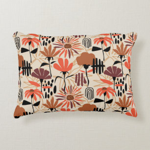 Tropical leaves hand drawn seamless pattern. Botan Decorative Cushion