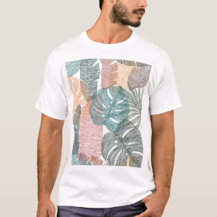 Tropical leaves: hand-drawn vintage pattern. T-Shirt