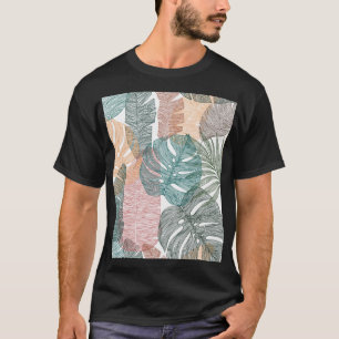Tropical leaves: hand-drawn vintage pattern. T-Shirt