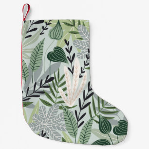 Tropical Leaves: Hand-Drawn Vintage Print. Small Christmas Stocking