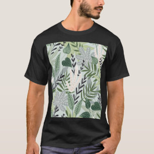 Tropical Leaves: Hand-Drawn Vintage Print. T-Shirt