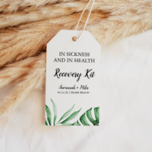 Tropical Leaves Hangover Recovery Kit Favour Gift  Gift Tags