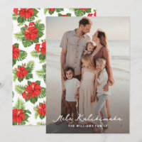 Tropical Leaves Hibiscus Photo Mele Kalikimaka