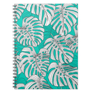 Tropical leaves, jungle leaves seamless vintage fl notebook
