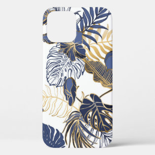 Tropical leaves, jungle seamless background. iPhone 12 case