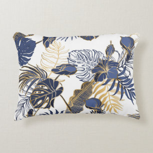 Tropical leaves, jungle seamless background. decorative cushion