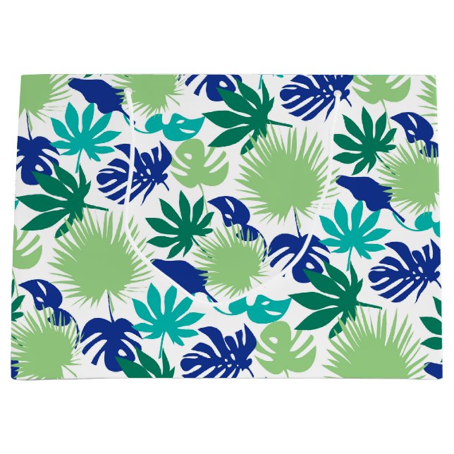 Tropical leaves large gift bag (Front)
