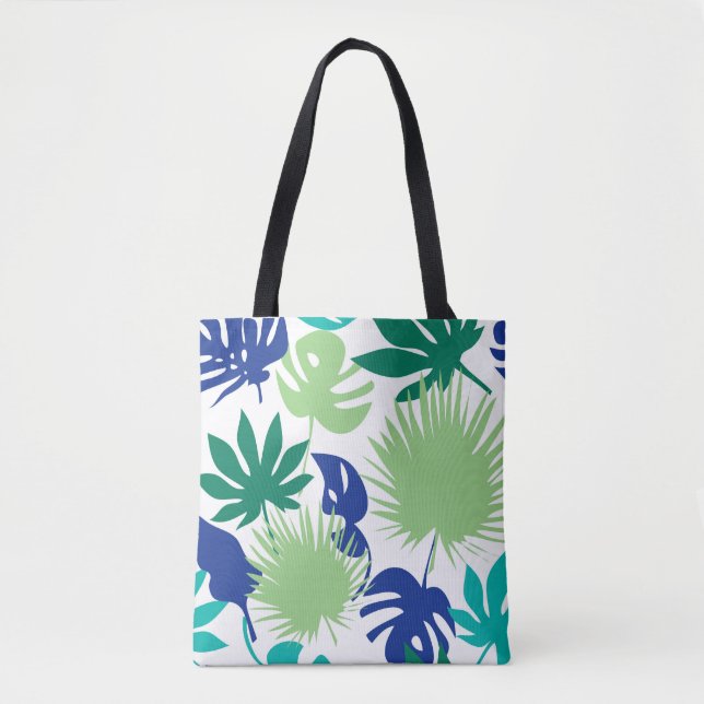 Tropical leaves, leaves tote bag (Front)