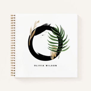 Tropical Leaves Letter O Monogram Personalised Notebook