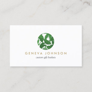 Tropical Leaves Logo for Gardeners, Florists, Gift Business Card
