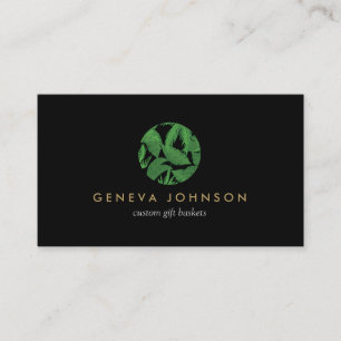 Tropical Leaves Logo II for Gardeners, Designers Business Card
