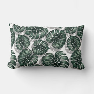 Tropical leaves lumbar cushion