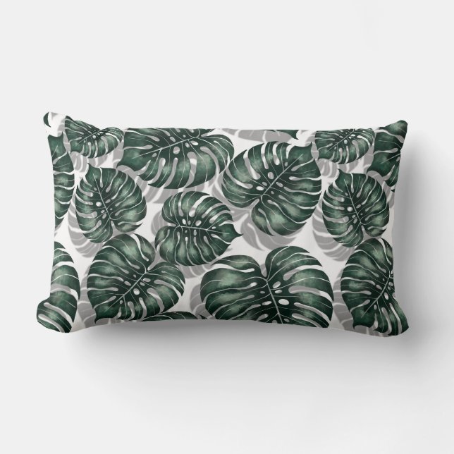 Tropical leaves lumbar cushion (Front)