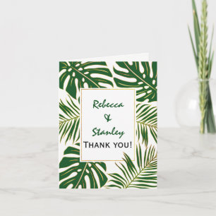 Tropical leaves modern wedding wedding Thank You