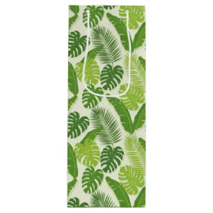 Tropical Leaves & Monstera Seamless Pattern Wine Gift Bag