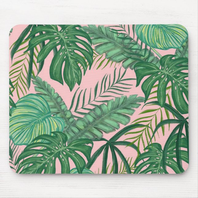 Tropical Leaves Mouse Pad (Front)